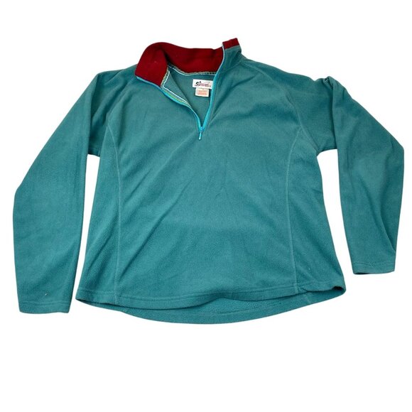 Vintage World Wide Sportsman Women's Jacket XL Fleece 1/4 Zip Outdoors Teal Casu - Picture 1 of 6